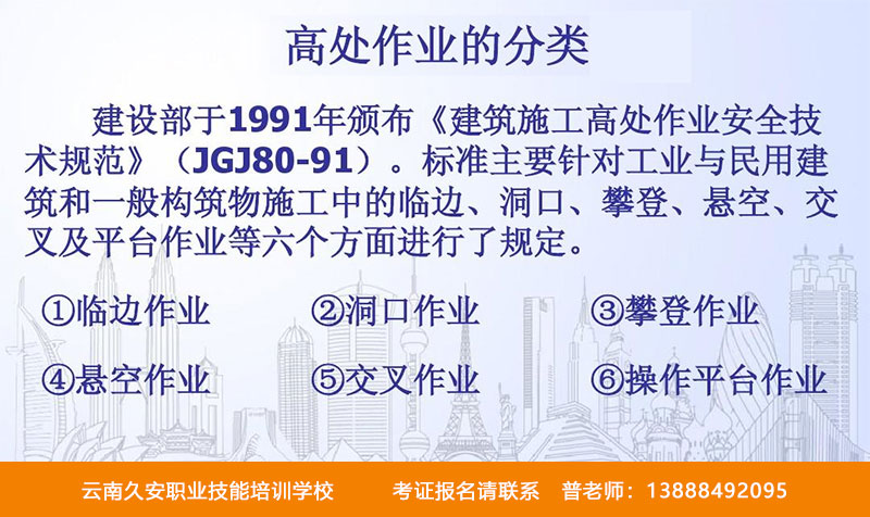高處作業分類 高處作業考試報名